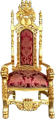 Produktbild von Casa Padrino Barock Thron Sessel Bordeaux Muster  / Gold Königssessel - Hochzeitssessel - Riesensessel
