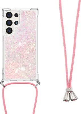 Produktbild von Samsung Galaxy S25 Ultra Hülle - Coverup Liquid Glitzer Back Cover mit Handykette - Pink