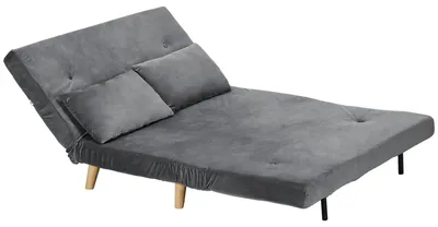 Productafbeelding van HOMCOM slaapbank, 2-zits sofa met bedfunctie, uitslaapbare bank met kussens, grijs