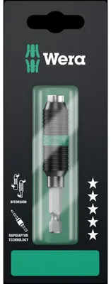 Obrázok produktu pre Wera 05073420001, Nerezová oceľ, Šesťhranná hlavica, 25,4 / 4 mm (1 / 4"), Šesťhranná hlavica, Česká republika, 75 mm