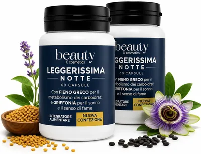Productafbeelding van Leggerissima Notte – Voedingssupplement met Griffonia, Mate, Fenegriek, Johannesbrood en Asperge – 120 Tabletten