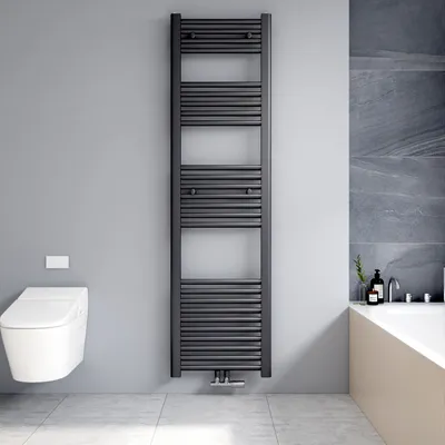 Produktbild von Heilmetz Badheizkörper 140x40cm Mittelanschluss 238 Watt Anthrazit, Handtuchtrockner Handtuchwärmer Design Heizkörper für Bad Heizung Radiator Ohne heizstab