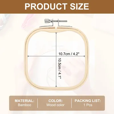 Produktbild von 13 cm Bambus Stickrahmen Set, Quadratische Verstellbare Rahmen, Stickrahmen Kreuzstich Ring, Punch Needle Rahmen Stickst?nder fš¹r Embroidery DIY N?hen Dekoration