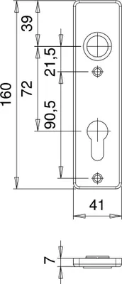 Produktbild von edi Kurzschild 1236 Aluminium PZ 72mm eckig silber eloxiert