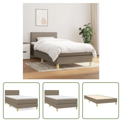 Produktbild von The Living Store Boxspringbett mit Matratze Taupe 90x200 cm Stoff
