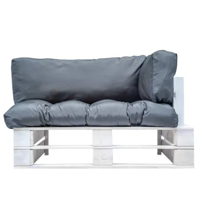 Zdjęcie produktu dla vidaXL Sofa ogrodowa z palet z szarymi poduszkami z drewna sosnowego