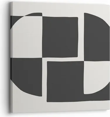 Produktbild von Bild auf Leinwand - Leinwandbild - Einteilig - Abstraktion Kontrast Figuren - 30x30cm - Wand Bild - Wanddeko - Wandbilder - Leinwanddruck - Bilder - Wanddekoration - Leinwand bilder - AC30x30-4495