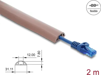 Produktbild von Delock Kabelkanal PVC flexibel 30 x 10 mm - Länge 2 m braun