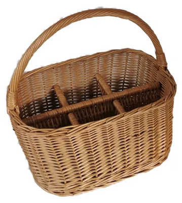 Produktbild von Flaschenkorb aus Weide 6 Flaschen Braun 38x29x37 cm