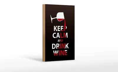 Produktbild von Holzschild Spruch 12x18 cm Keep Calm and drink wine Geschenk