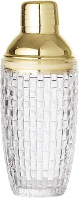 Produktbild von Cocktailshaker – Glas – Edelstahl – Goldfarben – Transparent – 8,5 x 8,5 x 22 cm