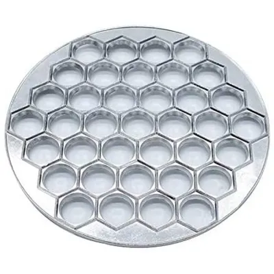 Produktbild von Jormftte Knödel- und Teigformer aus Aluminiumlegierung, 25 cm Durchmesser, 0,55 cm dick, für Pelmeni, Maultaschen und Ravioli, spülmaschinenfest und einfach zu handhaben.