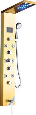 Produktbild von Duschpaneel, LED-Licht, Massagestrahl, 8009 Goldene