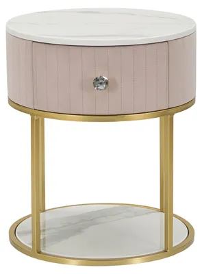 Produktbild von Mauro Ferretti Montpellier Nachttisch Ø 42x48 cm golden rosa