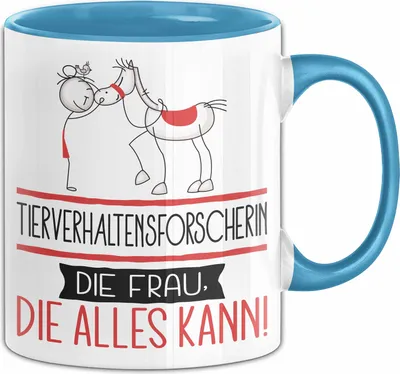Produktbild von Tierverhaltensforscherin Geschenk Tasse Becher Die Frau Die Allen Kann Geschenkidee für eine Tierverhaltensforscherin Lustig (Blau)