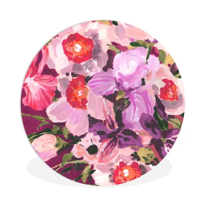Produktbild von MuchoWow® Rundes Wandbild - Runde Bilder Rosa - Orchidee - Blumen - Botanisch Ø 90 cm Kreis Wanddekoration Kunststoff - Wandkreis - Wandschmuck - Wand-Kreis - Wohnzimmer - Bild - Runde - Wanddeko - Dibond - Kunstdrucke