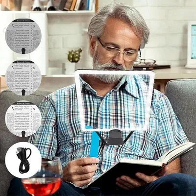 Productafbeelding van Leesloep met Licht voor Volledige Pagina Lezen - Vergrootglas Handsfree met Verlichting