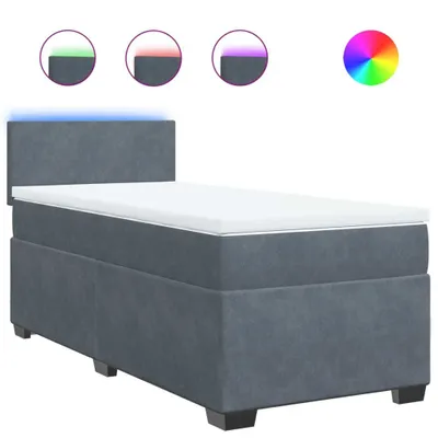 Produktbild von Boxspringbett mit Matratze Dunkelgrau Samt