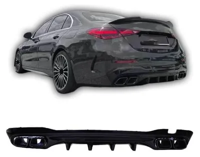 Produktbild von Heckdiffusor für Mercedes C klasse W206 S206 mit Runden Auspuffendrohren