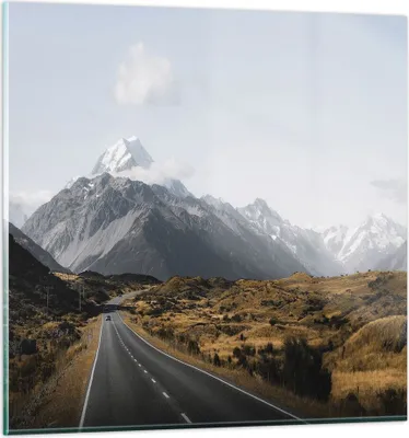 Produktbild von Bilder auf glas - Einteilig - Weg Berg Gipfel - 60x60cm - Glasbilder - Wandbilder - Bilder - zum Aufhängen bereit - Wanddekoration aus Glas - Glas Bilder - Wandbild auf Glas - GAC60x60-4833