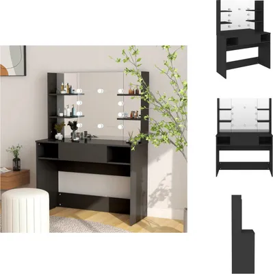 Imagen del producto de vidaXL Mesa de tocador con iluminación LED, 100x40x135 cm, MDF, color  - Mesas de tocador