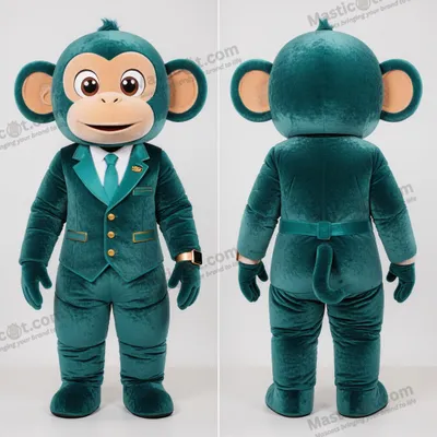 Imagen del producto de Mascota MASTICOT de mono aterciopelada en color verde azulado