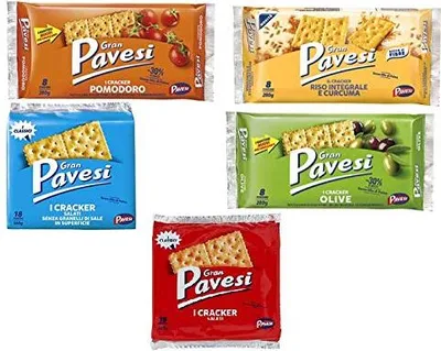 Produktbild von Barilla Gran Pavesi Crackers Testpaket testset gesalzen ungesalzen kekse gebäck