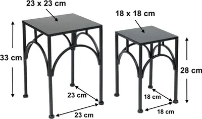 Produktbild von DanDiBo Blumenhocker Metall Schwarz Eckig Blumenständer Beistelltisch 96449 2er Set Pflanzenständer Blumensäule Modern Pflanzenhocker