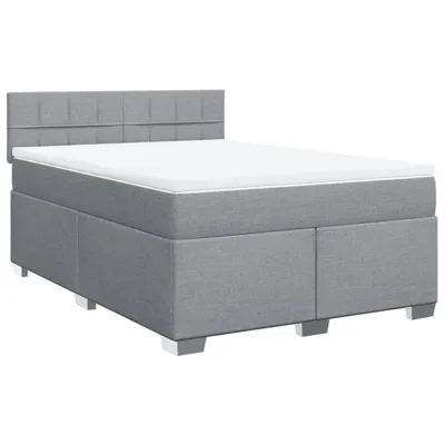 Produktbild von Boxspringbett mit Matratze Hellgrau 160x200 cm Stoff