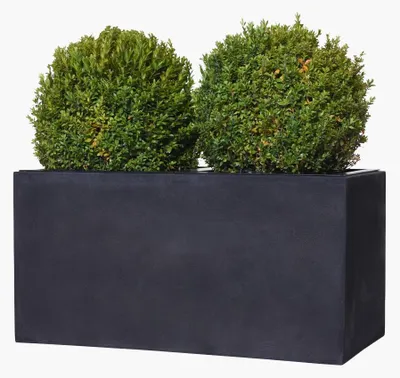 Produktbild von VIVANNO Pflanztrog Fiberglas MAXI Kasten, Kieselanthrazit Steinoptik - 80x40x40 cm