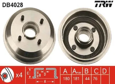 Produktbild von Trw Bremstrommel Hinterachse DB4028