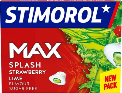 Produktbild von Stimorol Erdbeer-Limetten-Kaugummi 21 x 20 Gramm Lakritz