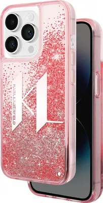 Obrázek produktu pro Karl Lagerfeld, ochranné pouzdro Floating KL Glitter Apple iPhone 14 Pro, růžové