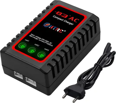 Immagine prodotto di Caricabatterie Haisito B3 Lipo per batterie 2S e 3S (7,4 V, 11,1 V), caricabatterie rapido compatto per softair (100-240 V) per quadricotteri RC, droni RC, auto e barche