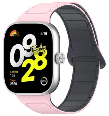 Obrázek produktu pro Pro Xiaomi Smart Band 9 Pro / 8 Pro Dvoubarevný silikonový magnetický náhradní náramek na ruku Pink