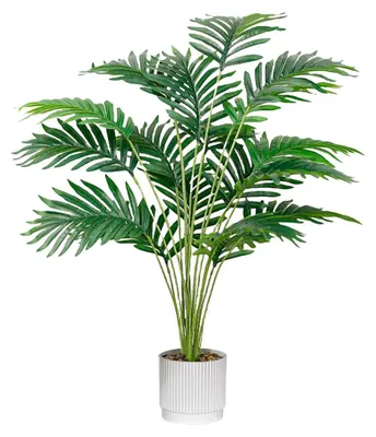 Image de Plante artificielle de 71 cm, plante Monstera artificielle en pot, grand palmier tropical artificiel, plantes artificielles réalistes, pour l'intérieur et l'extérieur, salon, salle de bain, chambre à coucher, décoration de balcon (palmier)