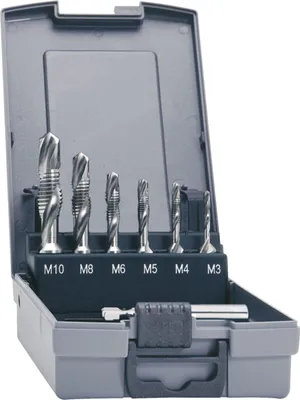 Produktbild von Kombigewindebohrer-Satz DIN 3126 M3-M10 7 teilig HSSG Kunststoffkassette