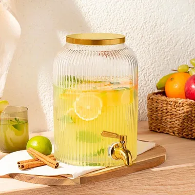 Productafbeelding van Glazen drinkfaucet met dispenser voor dranken – inhoud: 5 liter