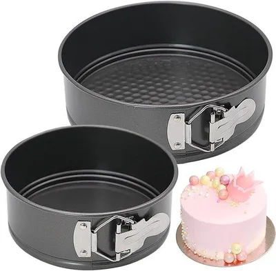 Produktbild von Famanu Set von 2 runden Kuchenformen, 16 cm / 20 cm - mit Antihaftbeschichtung