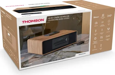 Immagine prodotto di Thomson Sistema Hi-Fi Micro MIC300IDABBT Nero Legno Bluetooth CD DAB+ FM USB 75W