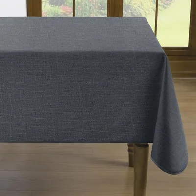 Produktbild von Wachstuchtischdecke Outdoor 240x140 cm Anthrazit Leinenoptik wetterfest