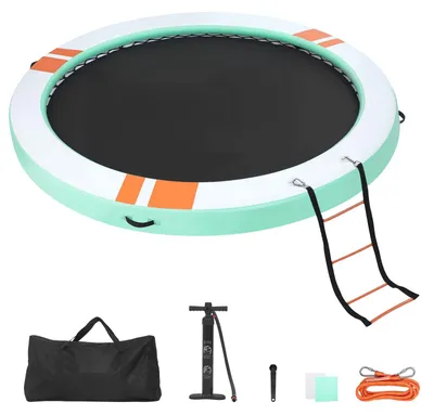 Produktbild von Aufblasbares Schwimmdock - Schwimmplattform/Schwimminsel Ø 3,66 m - Rutschfeste Oberfläche - Abnehmbare Leiter - Mit Tragetasche - Für Pool, See & Meer