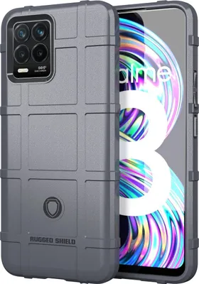 Produktbild von Mobigear Rugged Shield  Realme 8 Hülle Flexibles TPU Backcover Stoßfest - Grau
