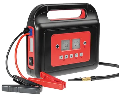 Produktbild von WALTER Li-Ion Starthilfegerät mit Kompressor, 800A Starthilfeleistung, 10.000mAh Akku, USB3.0 und USB-C Anschluss, leistungsstarke LED-Leuchte mit 3 Modi, Kompressor bis zu 8,4bar