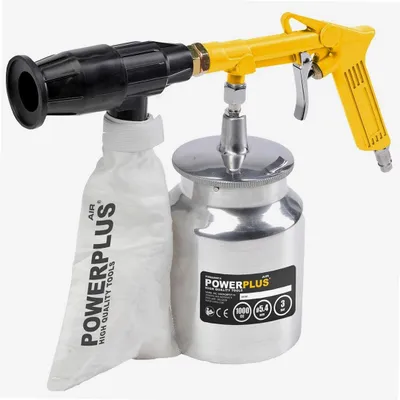 Obrázok produktu pre PowerPlus POWAIR0014 Pieskovacia pištoľ na stlačený vzduch vrátane piesku, 1000 ml