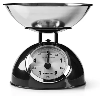 Produktbild von Melissa 16310238 - Retro Küchenwaage - Analog - Metallgehäuse - Abnehmbare Schüssel - Bis 5 kg