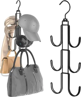 Multifunktionale Gürtel- und Schalhalterung - Organizer für Bekleidungsaccessoires, Schwarz