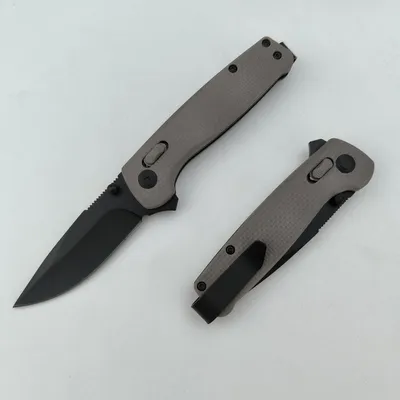 Produktbild von Klappmesser mit Taschenclip, EDC Outdoor Jagd Camping, Nylonfaser-Griff Grau