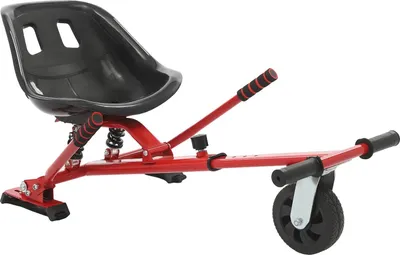 Image de Accessoires Hoverboard - Siège Hoverkart/Go-Kart - Pour roues 16,5-25,4 cm - Supports amortisseurs - Réglable 70-95 cm - Jusqu'à 100 kg - Cadre en acier - Rouge