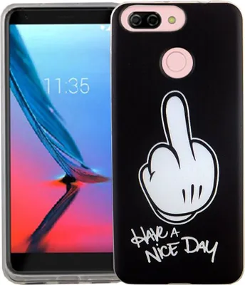 Produktbild von Handy Hülle für ZTE Blade V9 Vita Mittelfinger Smartphone Cover Bumper Schale Etuis